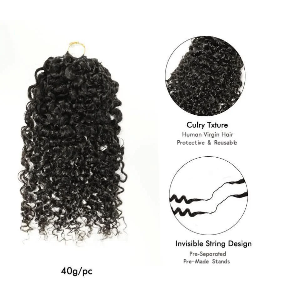 WOWANGEL Burmese Curly Pre-Separated Feather Crochet Human Hair Extensions - Image 3
