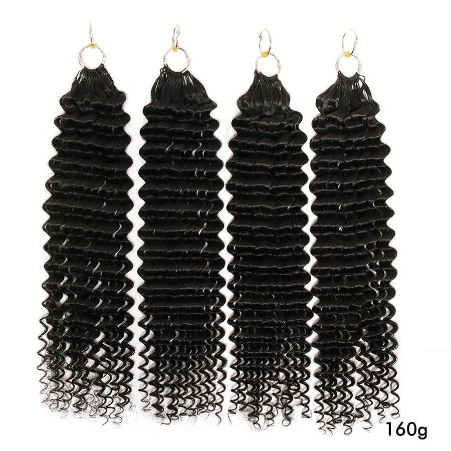 WOWANGEL Deep Curly Pre-Separated Feather Crochet Human Hair Extensions - Image 2