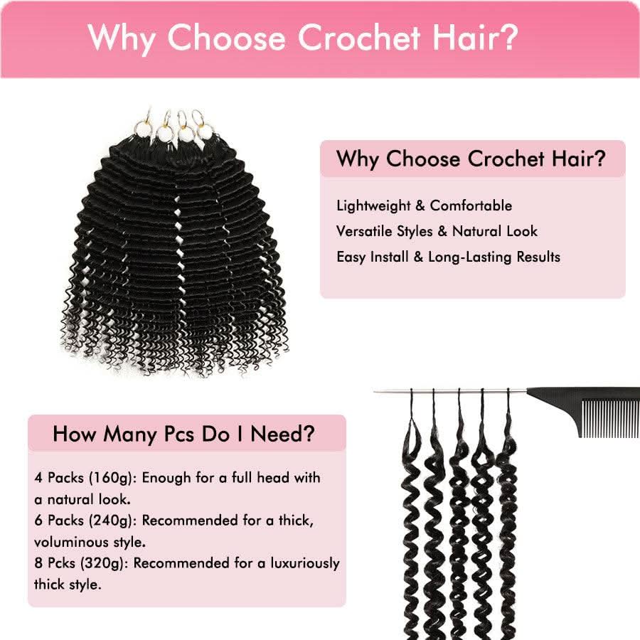 WOWANGEL Deep Curly Pre-Separated Feather Crochet Human Hair Extensions - Image 4