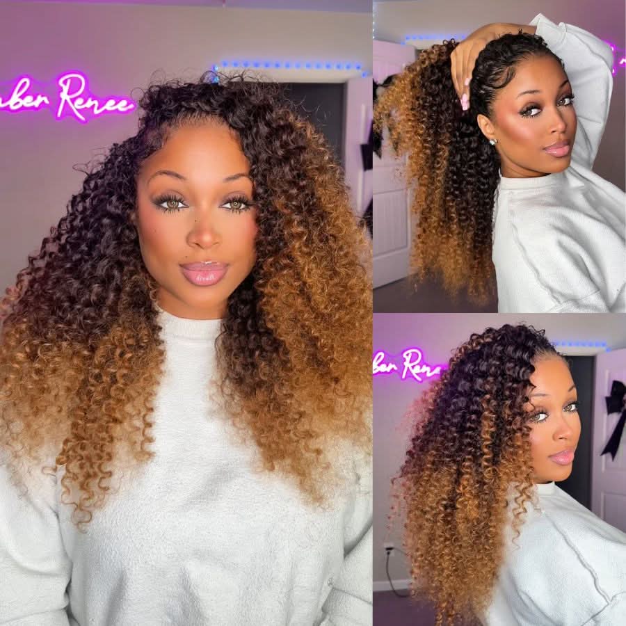 UK Shipping | Deep Wave 1B/4/30 Ombre Color Pre-Separated Feather Crochet Human Hair Extensions - Image 2