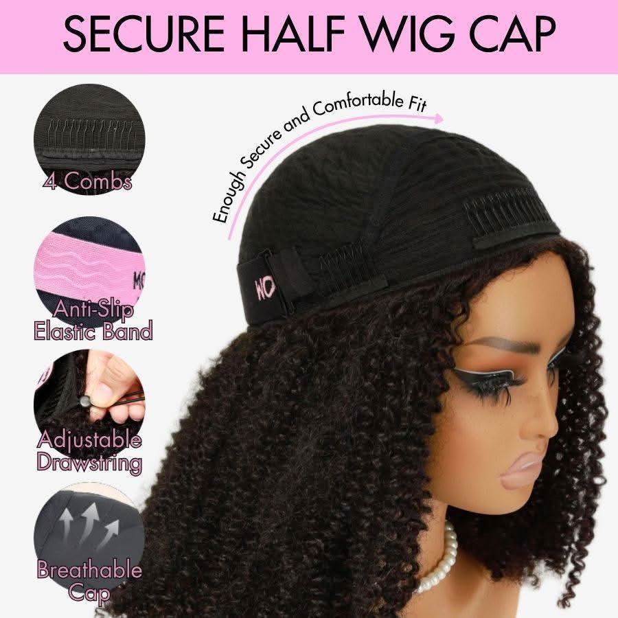 WOWANGEL Half Wig Burmese Curly Wigs Beginner Friendly - Image 4