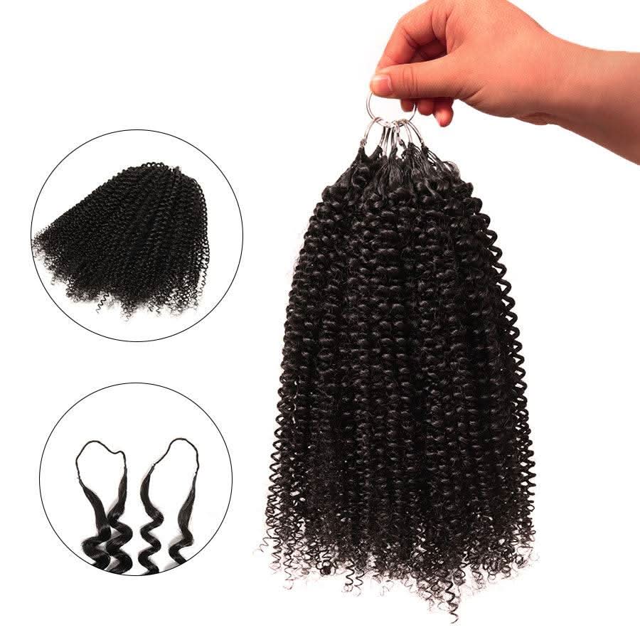 UK Shipping | Kinky Curly Pre-Separated Feather Crochet Human Hair Extensions