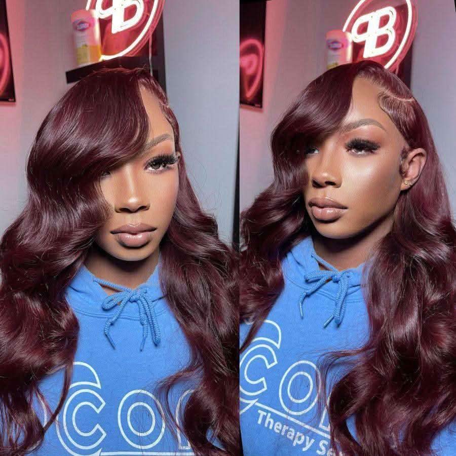 WOWANGEL Pre Everything 99J Burgundy 13X6 Lace Front Wigs Pre Max Wig - Image 2