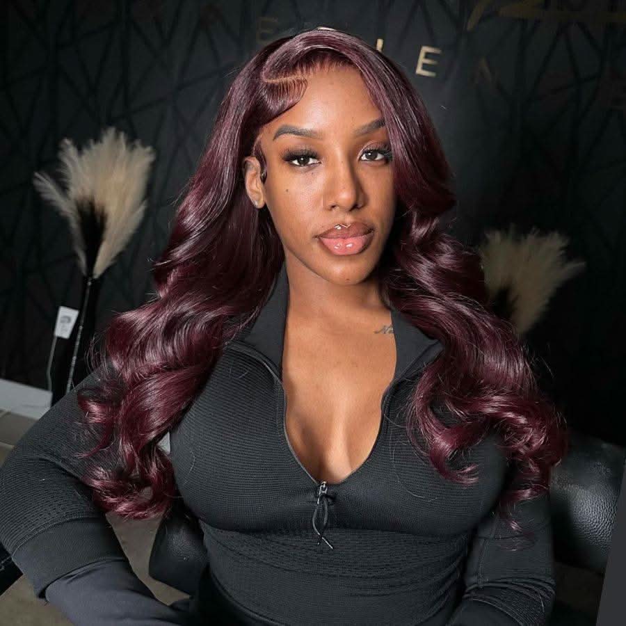 WOWANGEL Pre Everything 99J Burgundy 13X6 Lace Front Wigs Pre Max Wig - Image 5
