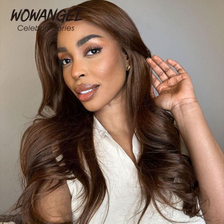 WOWANGEL Chestnut Brown Color 13X6 Skinlike Real HD Lace Front Wigs - Image 3
