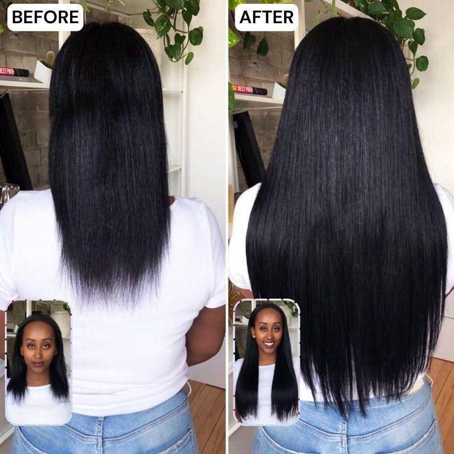 WOWANGEL Kinky Straight Seamless Clip Ins Hair Extensions - Image 4