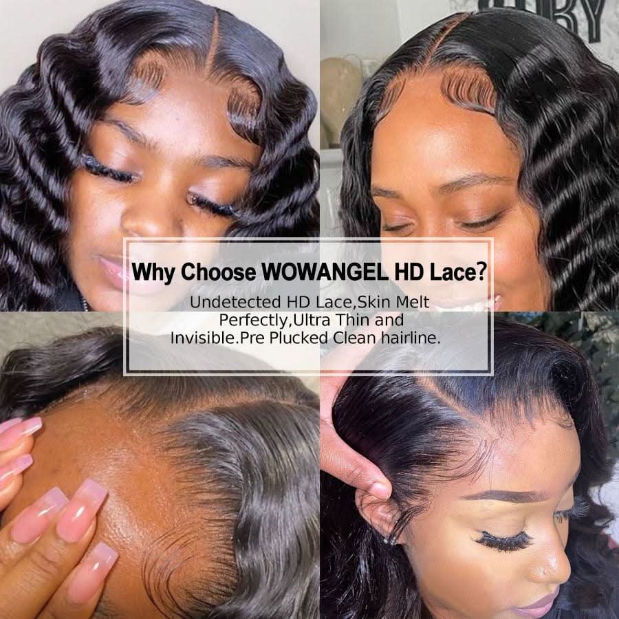 WOWANGEL Skinlike Real HD Lace 13X6 Full Frontal Wig Loose Deep Wave Pre Plucked - Image 5