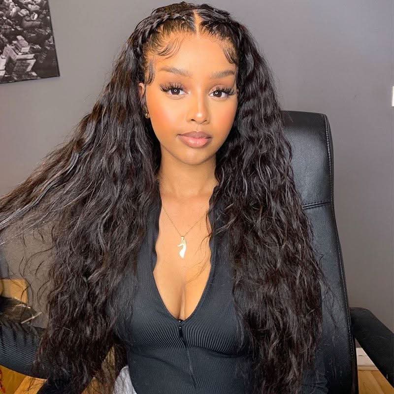 WOWANGEL 13X6 HD Lace Full Frontal Wig Nature Wave Pre Plucked Seamless Hairline - Image 4